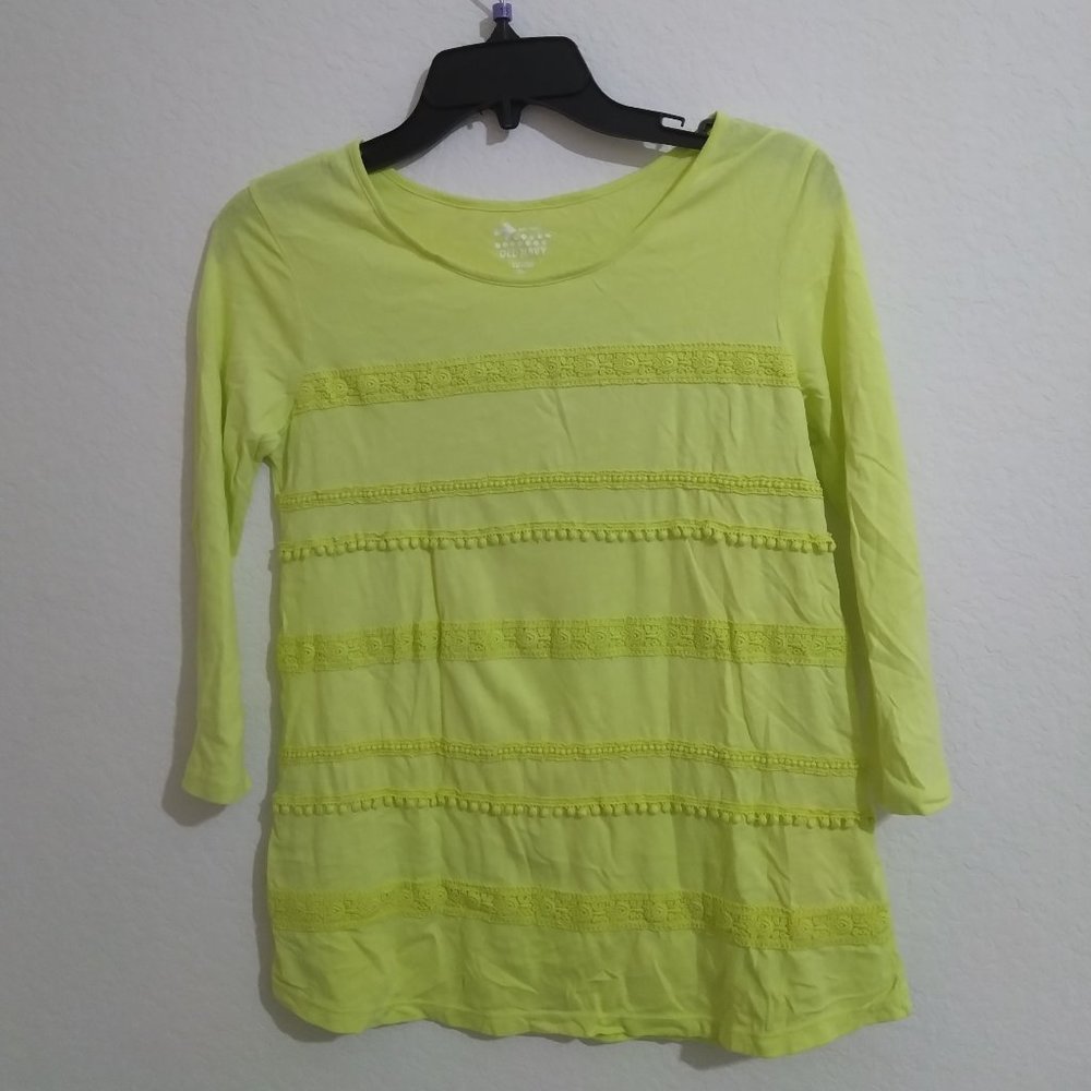Neon Yellow T-shirt with Floral Design